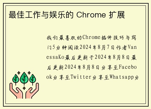 最佳工作与娱乐的 Chrome 扩展 